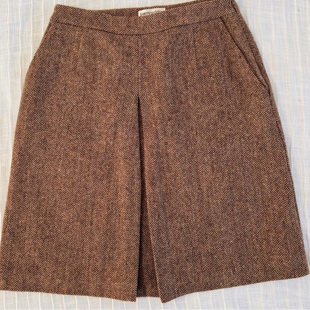 bloomingdales y.e.s. Women’s Skirt Large 90% Wool Brown‎